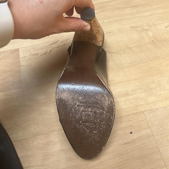 Stuart Weitzman Exsling Peep Toe Slingback Cork Platform Heel size 7M - Picture 6 of 8